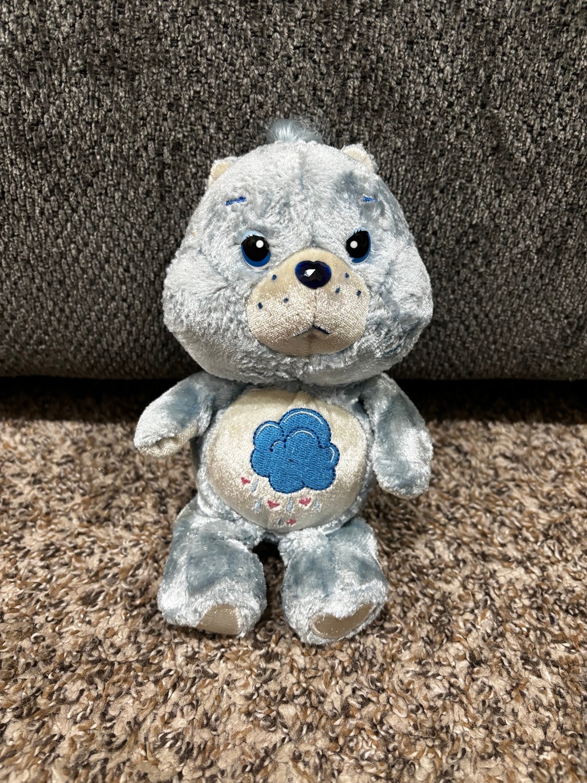 Vintage Care Bear Grumpy Bear Special Edition Charmer Jewel Gem Nose 8 In Plush