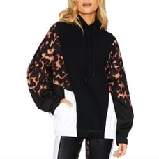 Beach Riot stella popover torte print white black hooded pullover jacket
