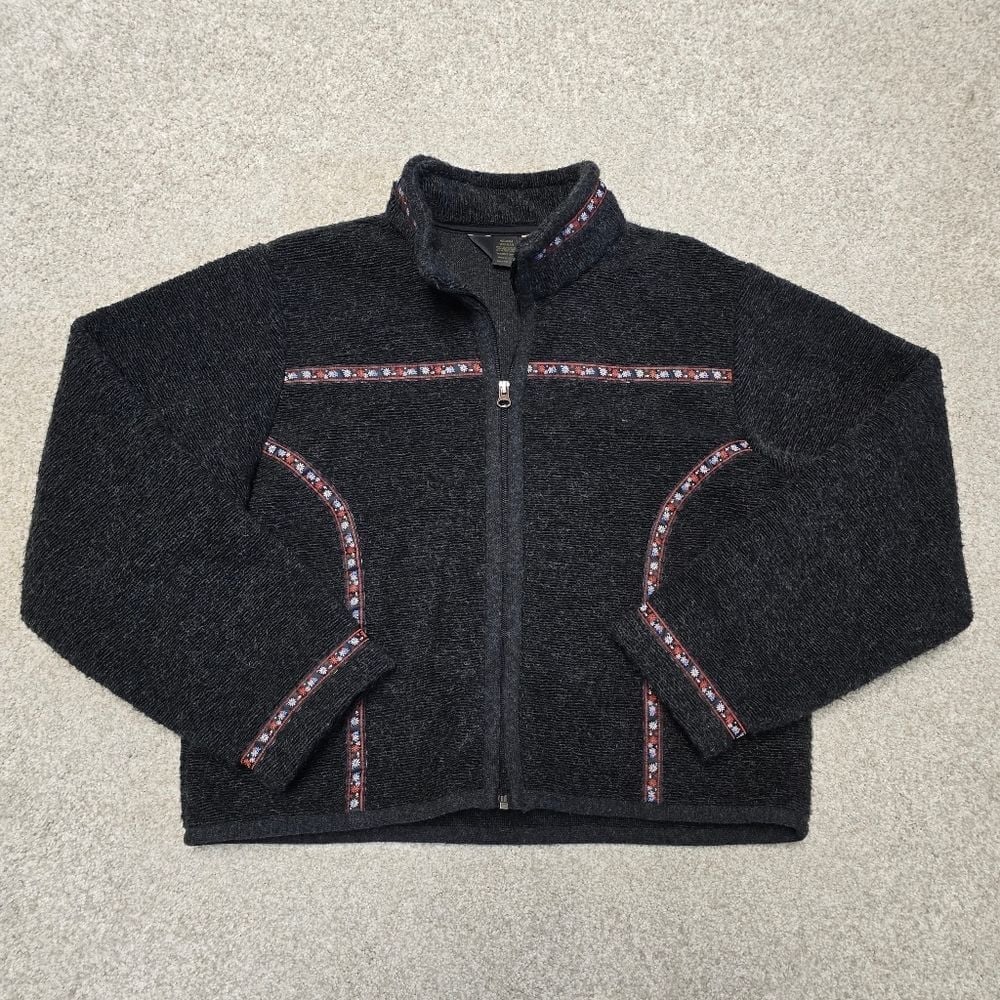 LL Bean Vintage 2000's Outdoors Oslo Mohair Jacket Sweater sz Small USA
