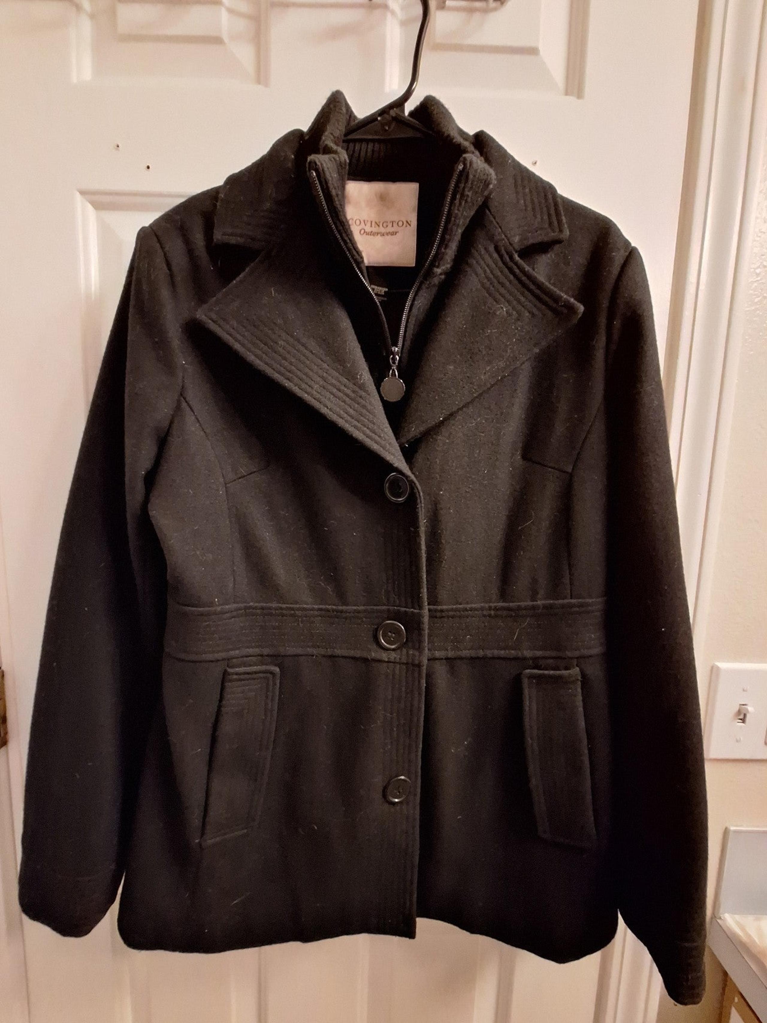 Beautiful dark black wool coat medium