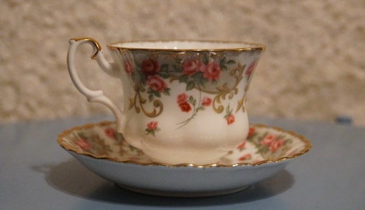 Rare Royal Albert Rosemary Teacup and Saucer - Sheraton Series