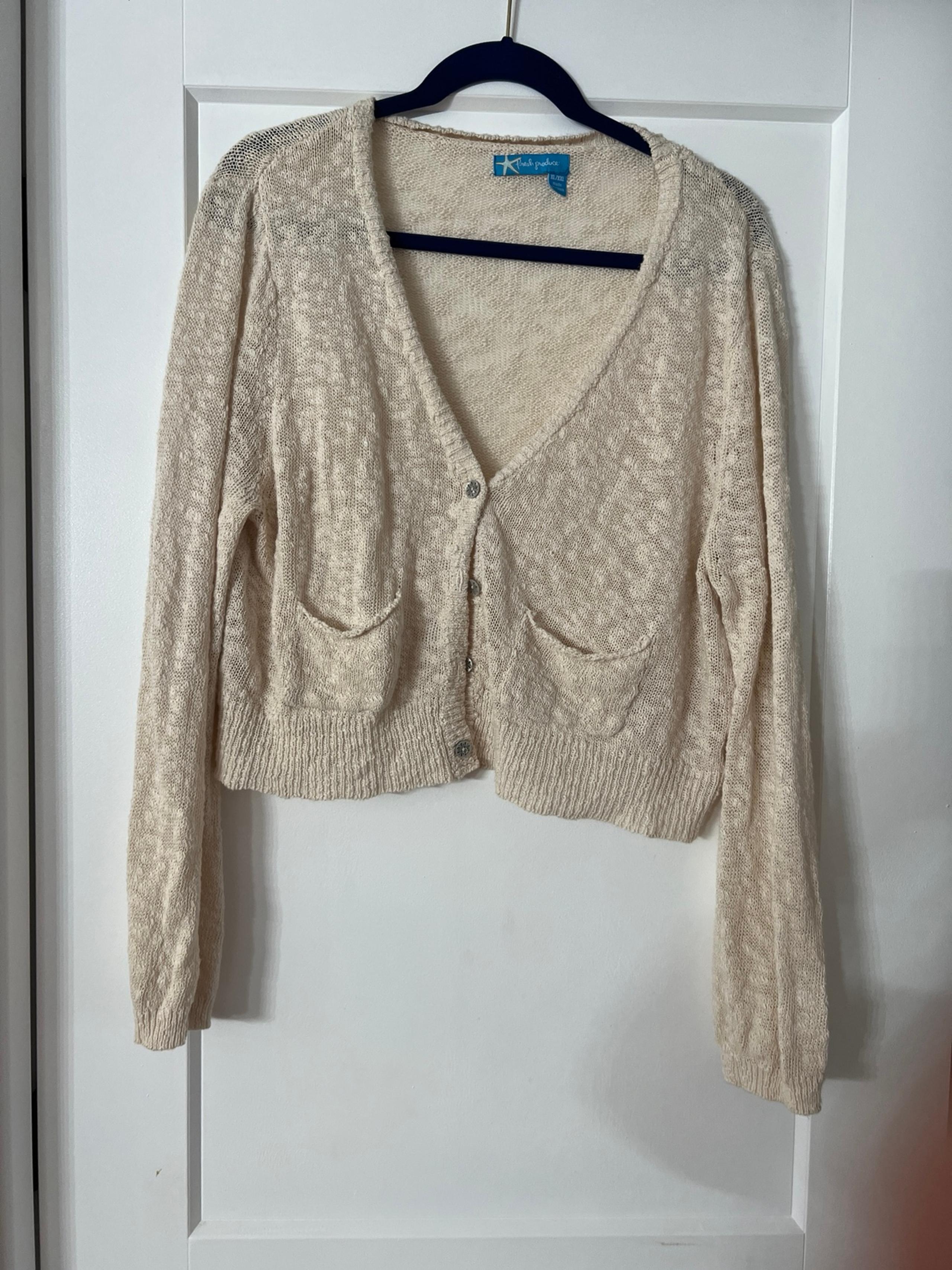 Cardigan by fresh produce.