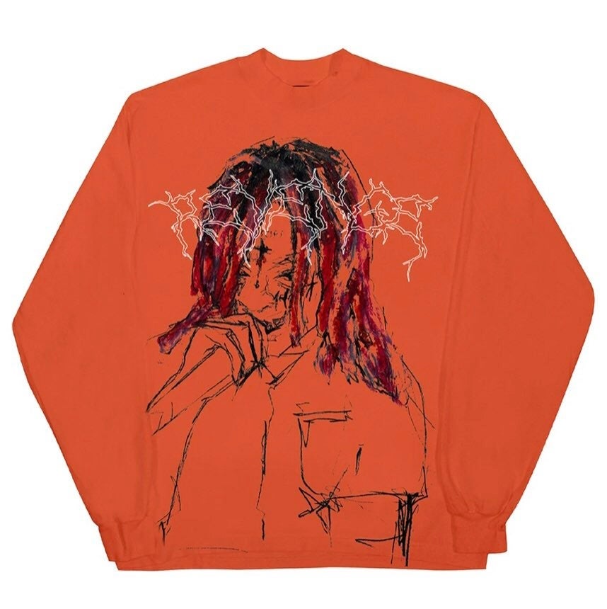 Revenge x Trippie Redd Lightning Long Sleeve Orange Size Small