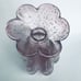 Hand Blown Art Glass MCM Vase Purple Bullicante Flower Top 8” Pulpit Rare Bubble