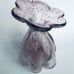 Hand Blown Art Glass MCM Vase Purple Bullicante Flower Top 8” Pulpit Rare Bubble