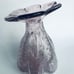 Hand Blown Art Glass MCM Vase Purple Bullicante Flower Top 8” Pulpit Rare Bubble