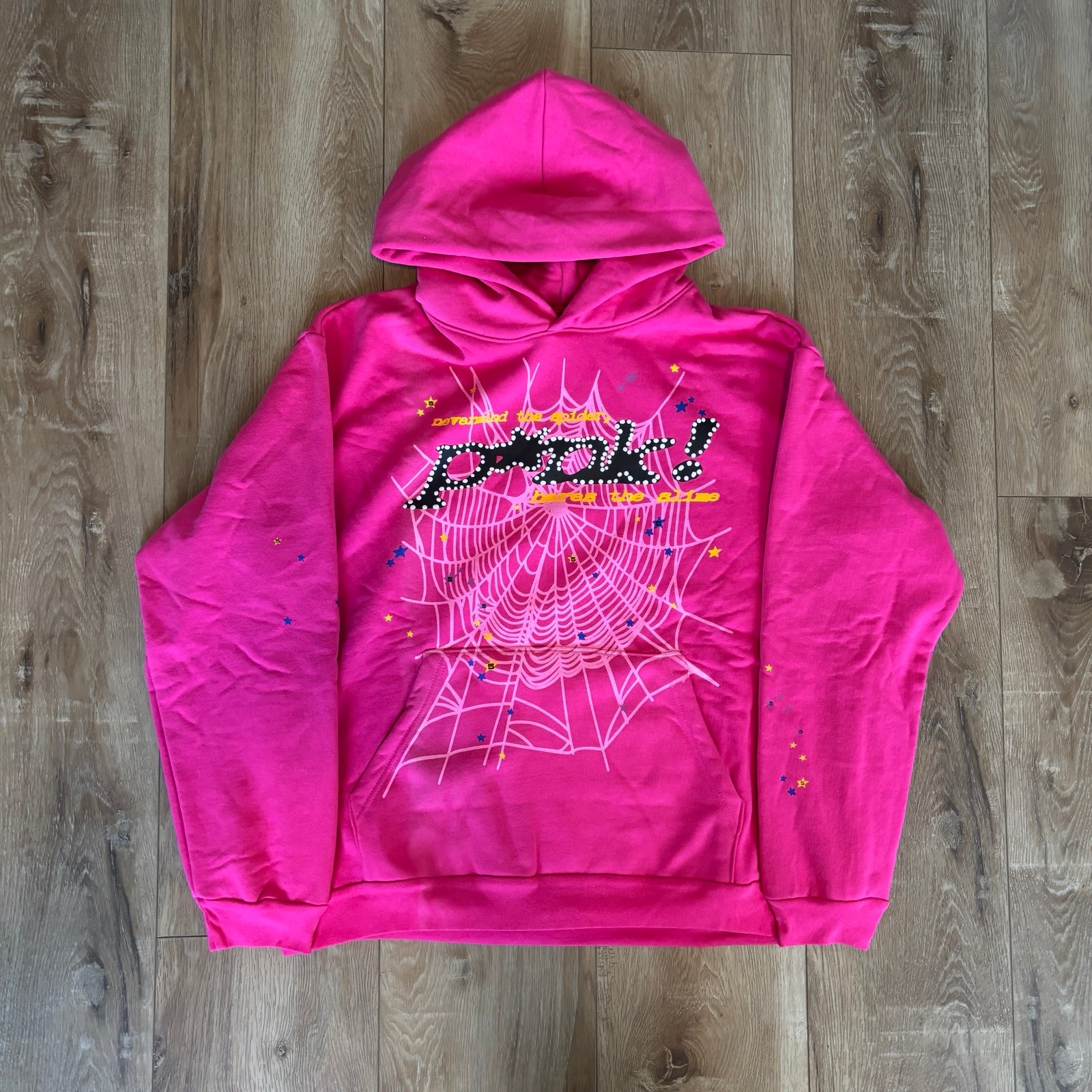 Sp5der P*nk Pink Web Hoodie