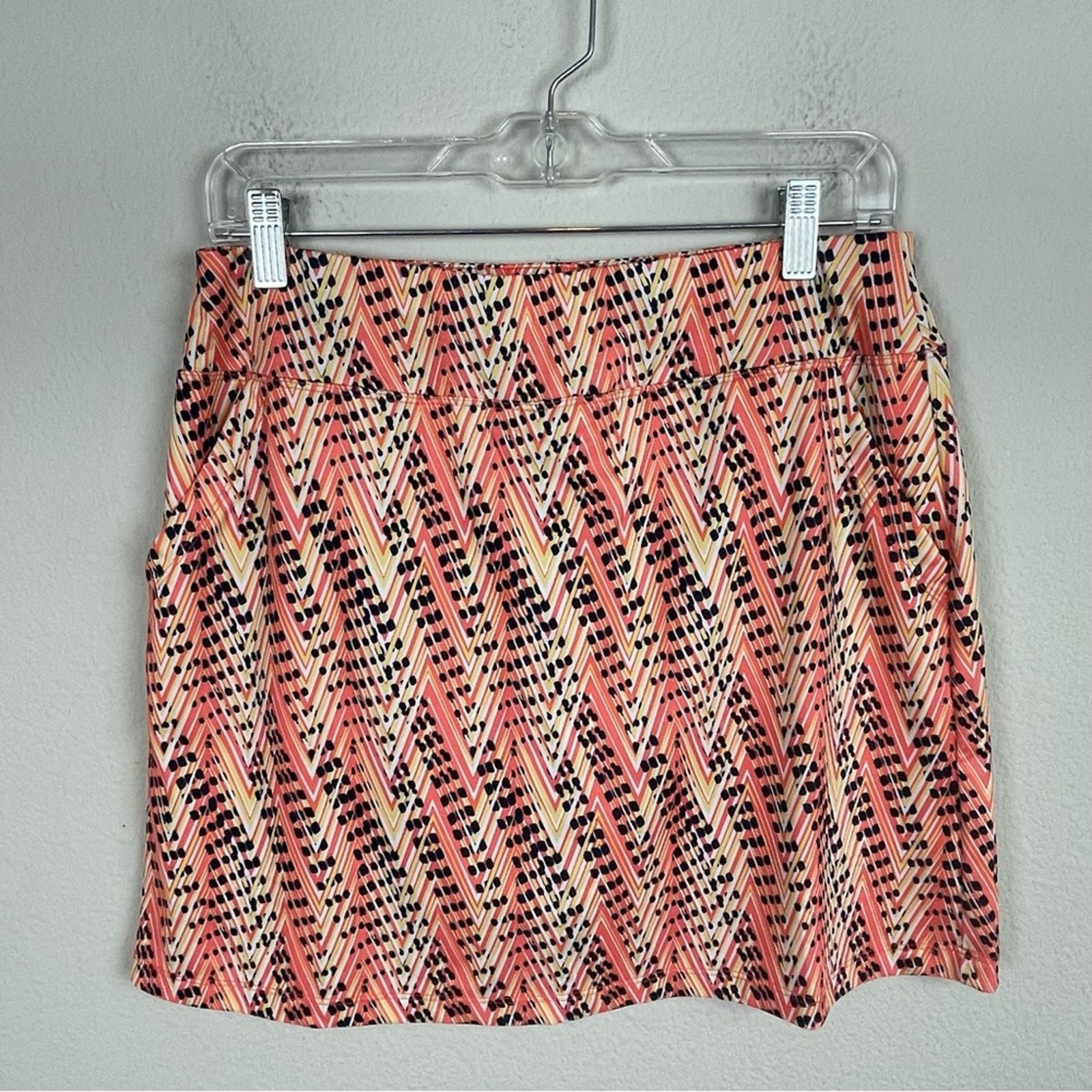 Kate Lord Orange Black Yellow Golf Tennis Skort Medium