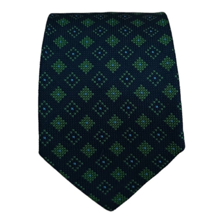BATTISTONI Blue Geometric Silk Tie ITALY 59 / 3.6 EC