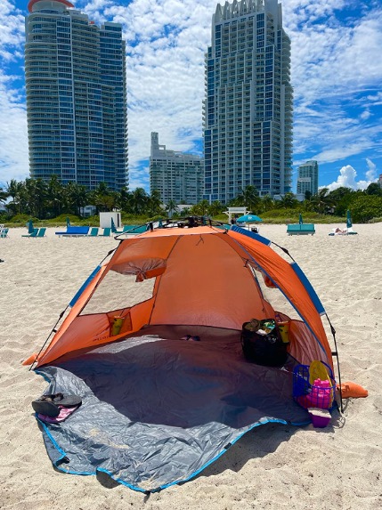 X-Large 4 Person Beach Tent Sun Shelter - Portable Sun Shade Instant Tent
