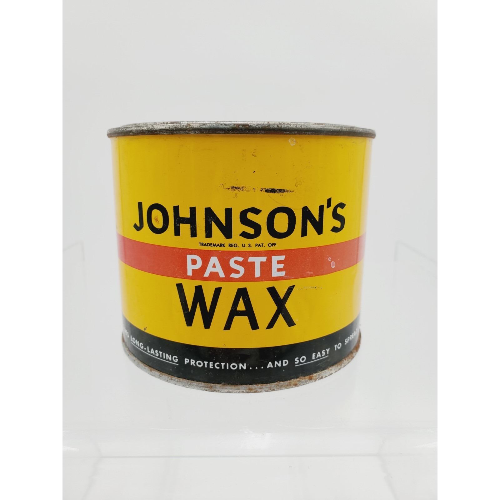 Vintage SC Johnson Paste Wax Original Formula Tin Can 16oz 90% Full