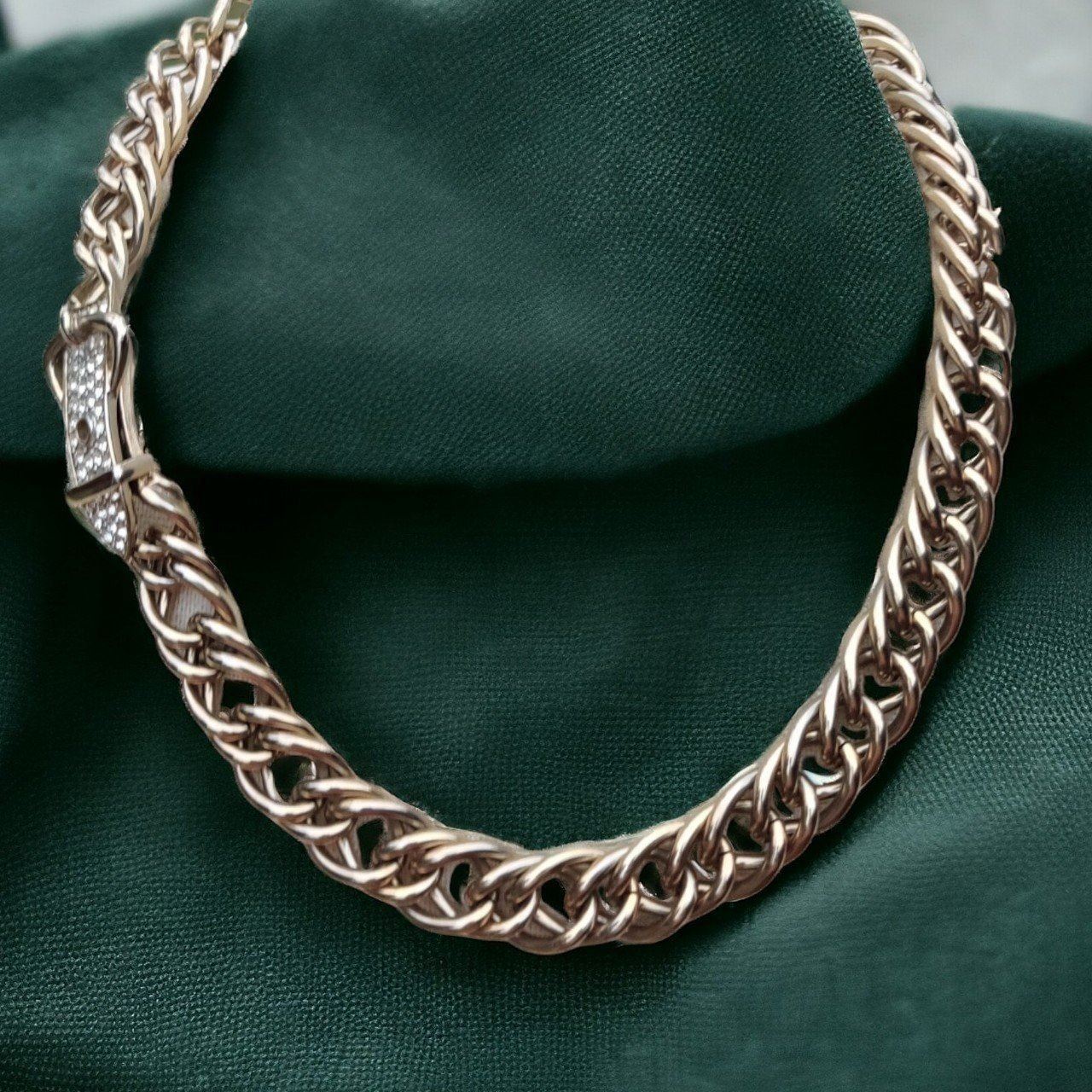 Vintage klikit rhinestone chain necklace