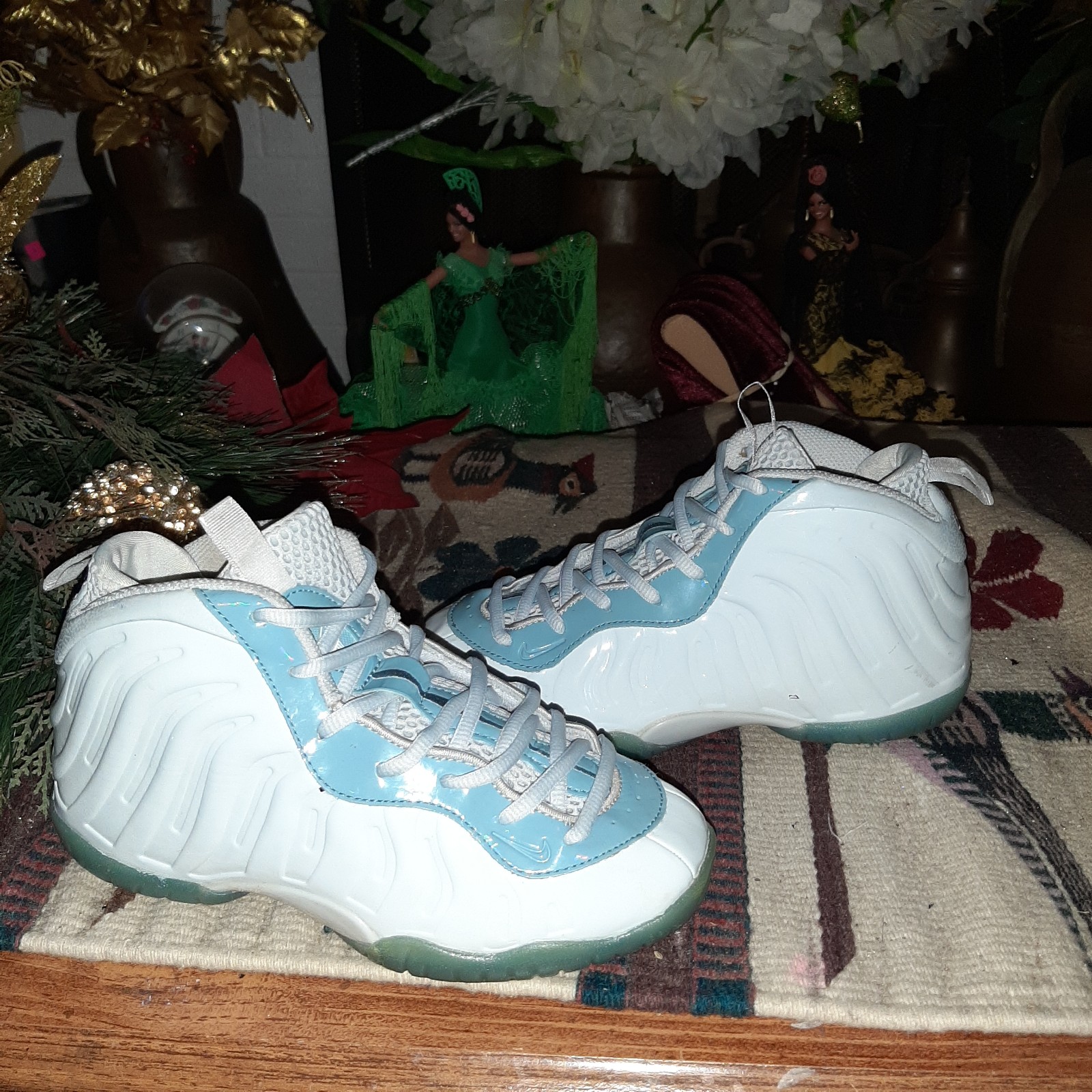 Nike Little Posite One White Aura Worn Blue Kids Size 3Y Sneakers DM1095-400