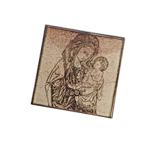 Vintage Ceramic Tile Trivet Madonna and Child Renaissance Art of Mary and Jesus