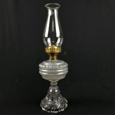 Clear Glass Oil Kerosene Lamp 3 Chimney Tear Drop Swoop Style Design