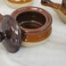 Brownstone Drip Vintage Soup Cauldrons with lids and handles