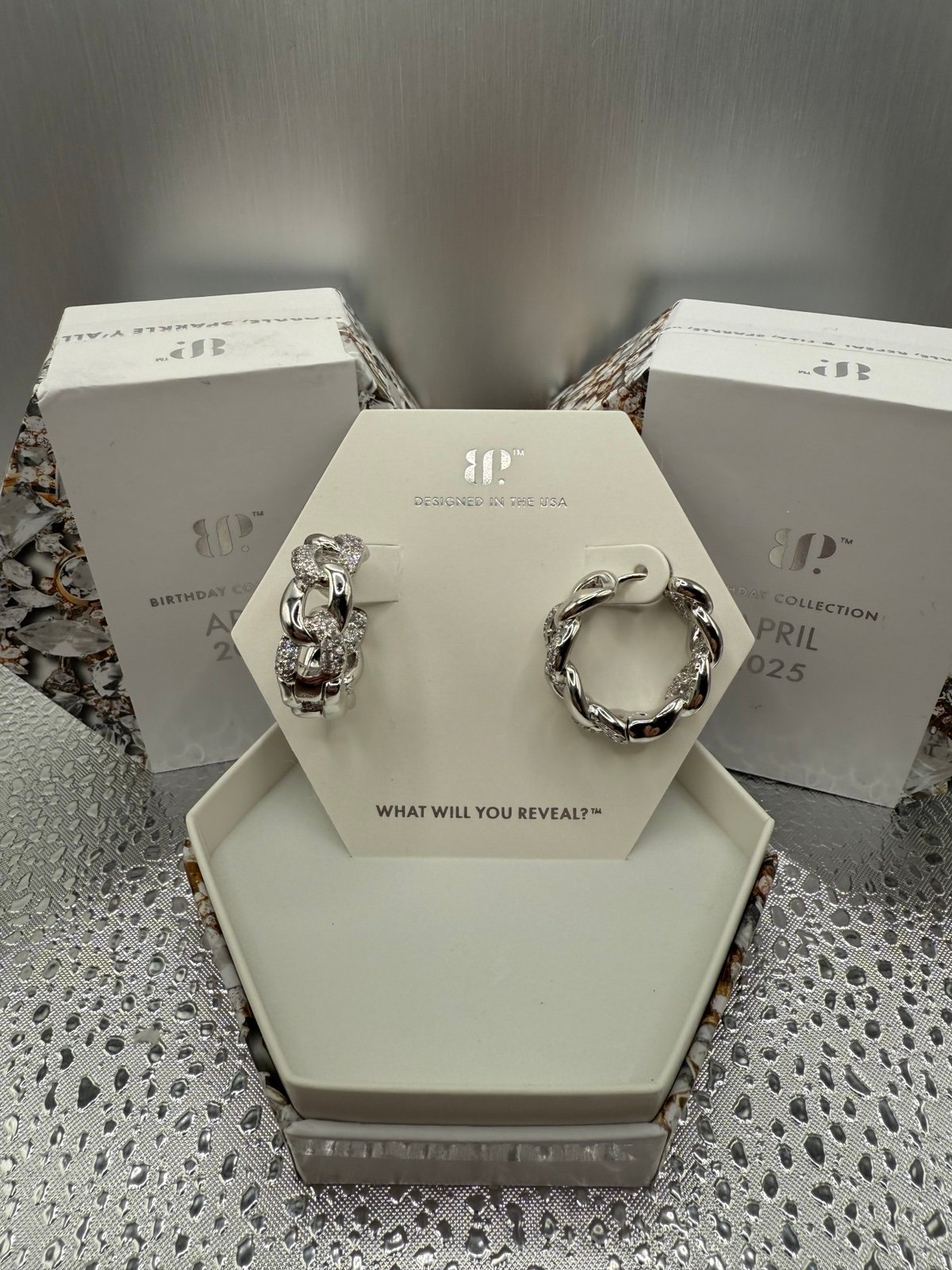 Bomb Party/BP/April 2025 Earrings/She Gives Edge With Class/Rhodium