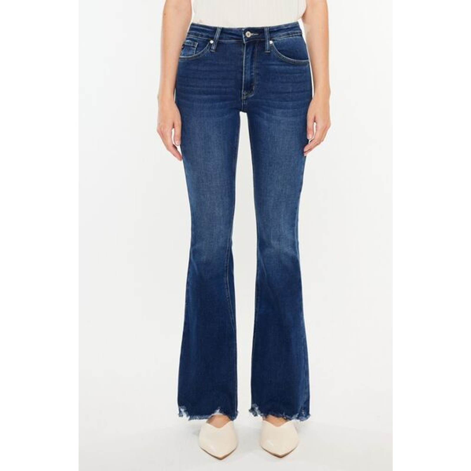 KanCan Cat's Whiskers Raw Hem Flare Jeans - KC11259D - Size 9/28