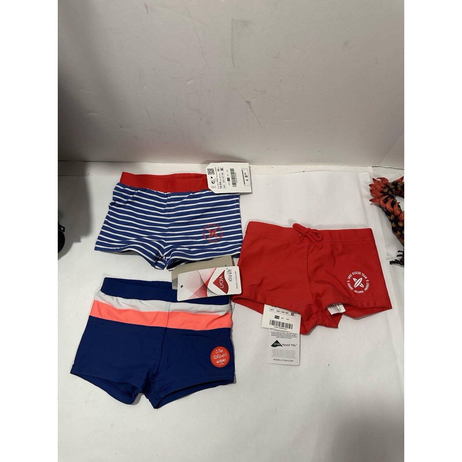 Lot Of 3 Zara Boy Swimming Shorts Swimm Boxer Bottoms Trunks 12/24 Toddler NEW!!