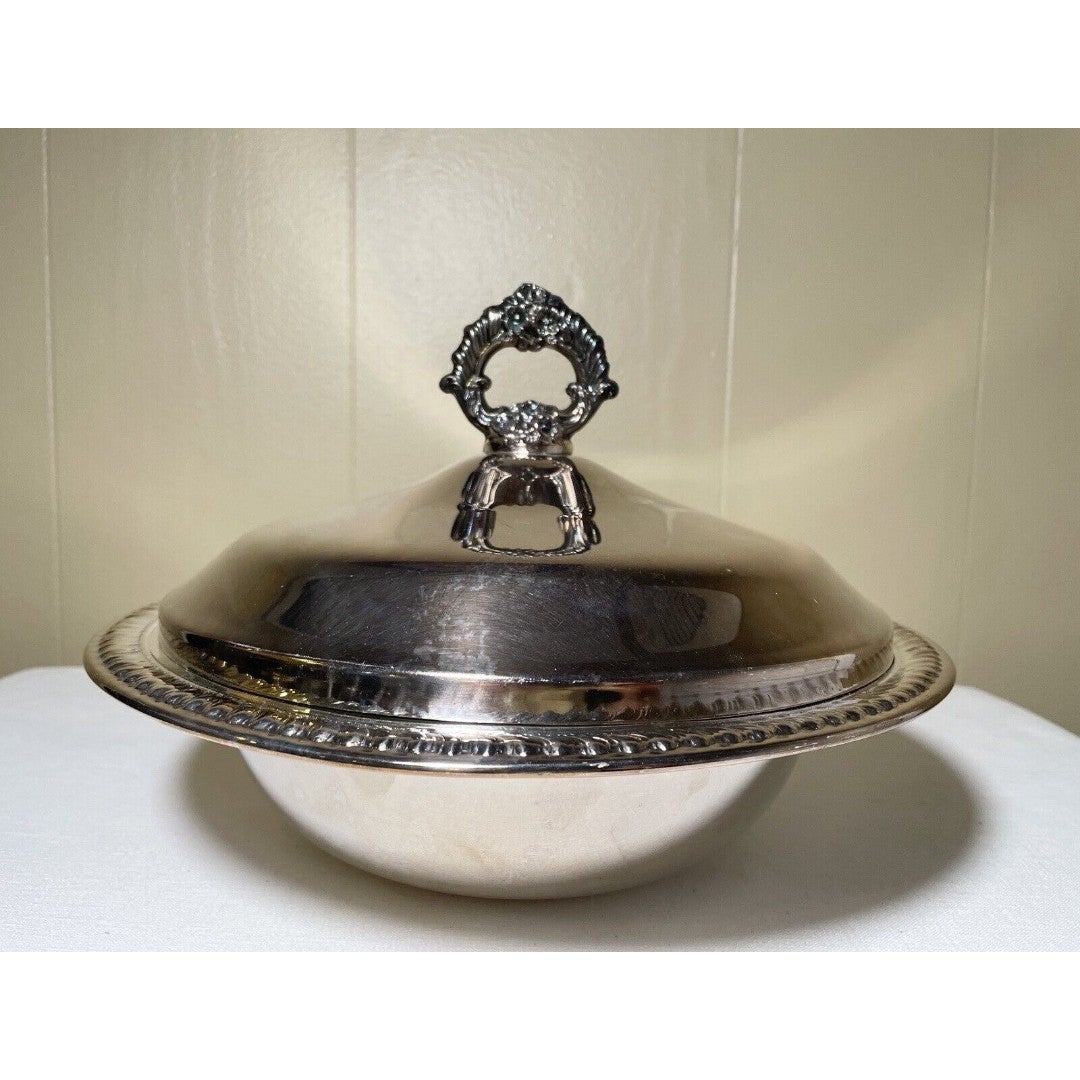 Vintage FB Rogers Co Silverplate Covered Round Serving Dish