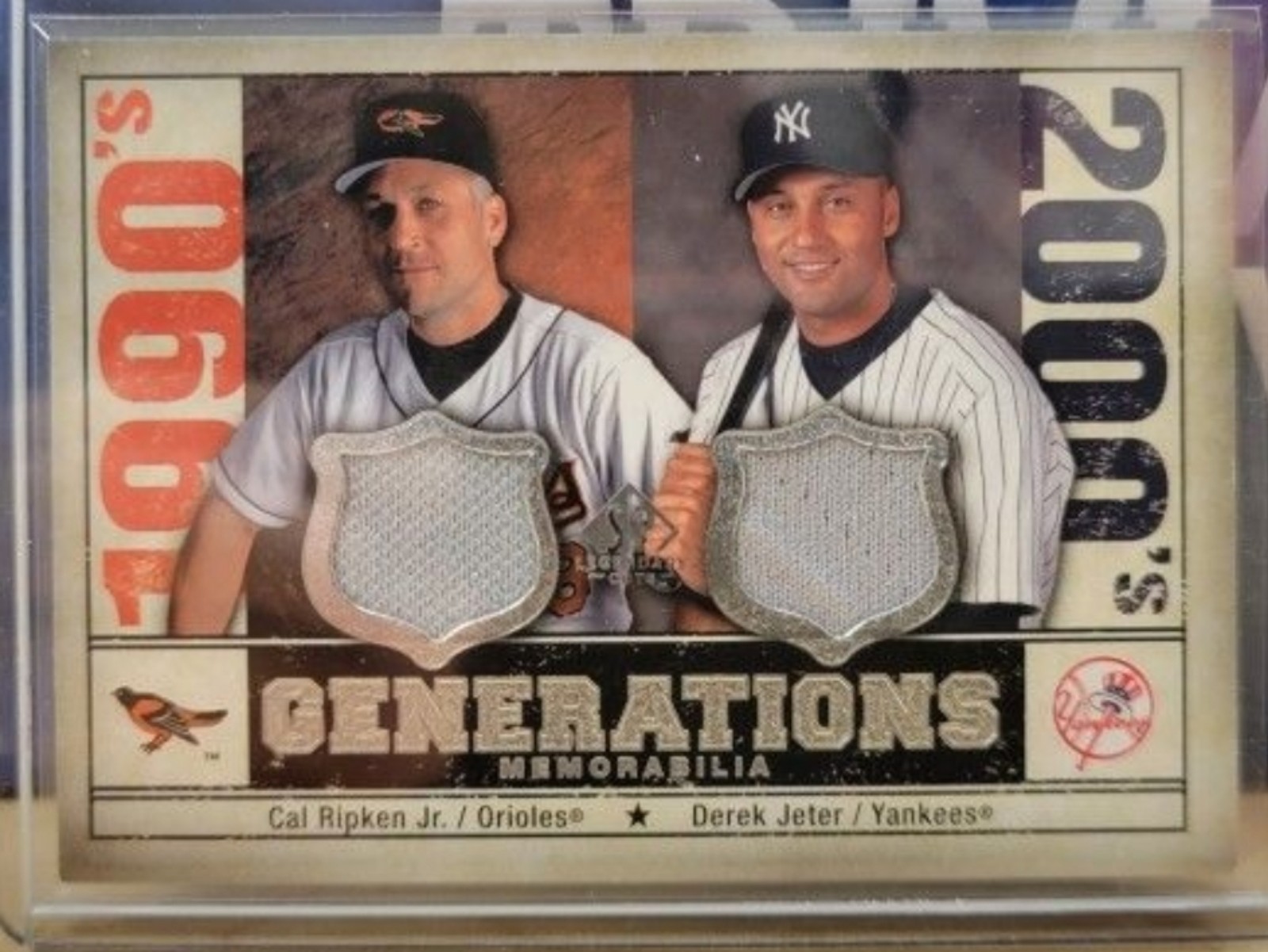 DEREK JETER CAL RIPKEN DUAL 2008 SP LEGENDARY CUTS DUAL JERSEY