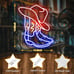Cowboy Boot Neon Sign, Neon Cowboy Hat Sign for Wall Decor