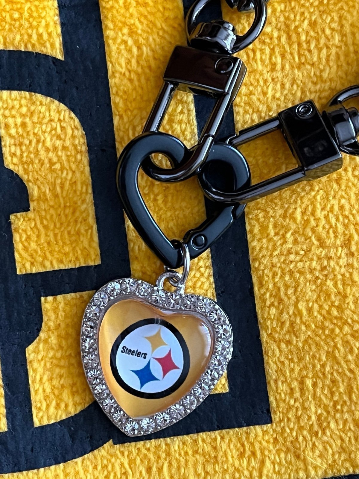 Pittsburgh Steelers Heart Charm Necklace