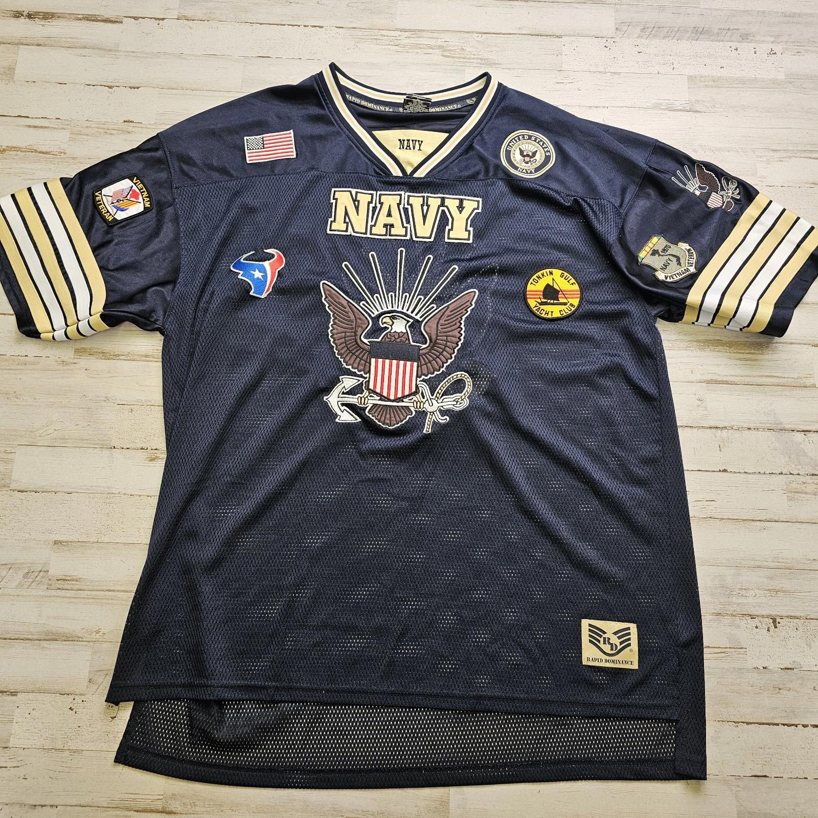Rapid Dominance U.S. Navy Football Jersey Mens XL Vietnam Tonkin Veteran Embroid
