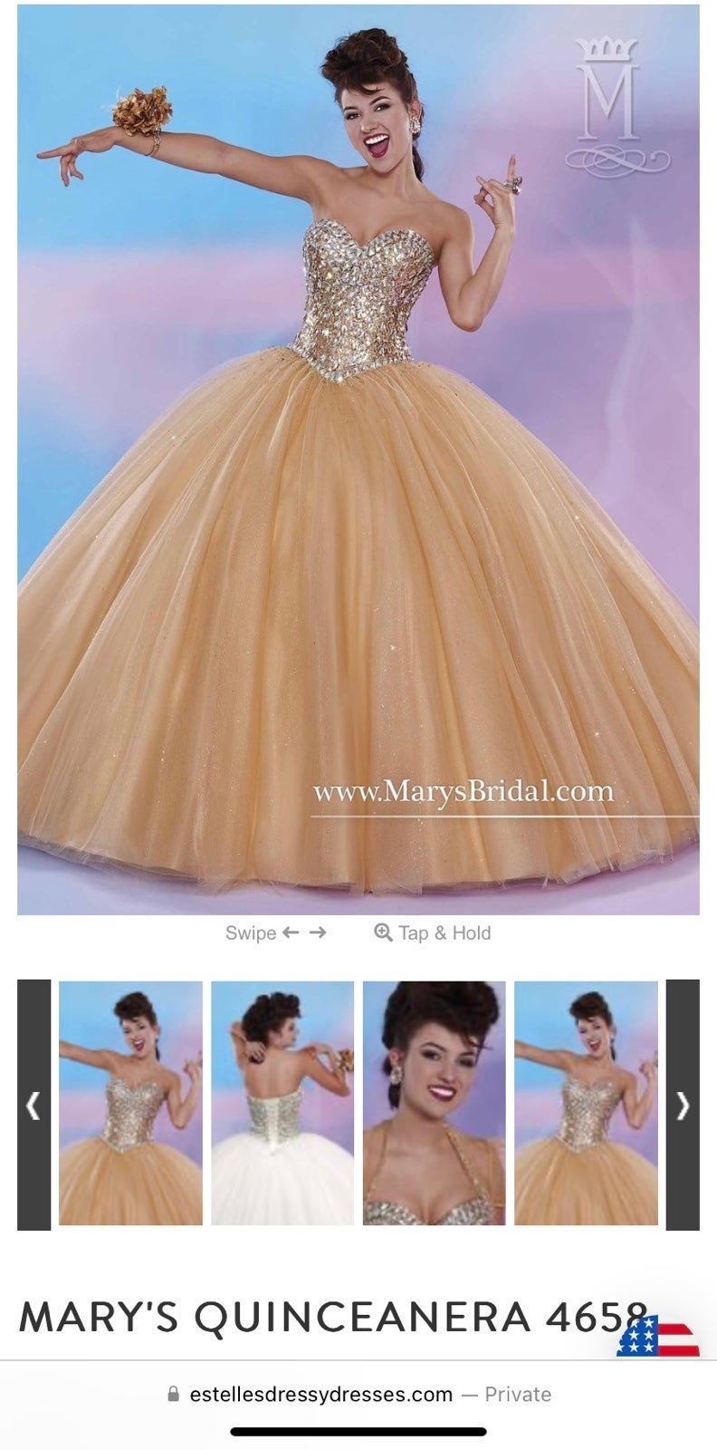 Mary’s Quince Dress Gold