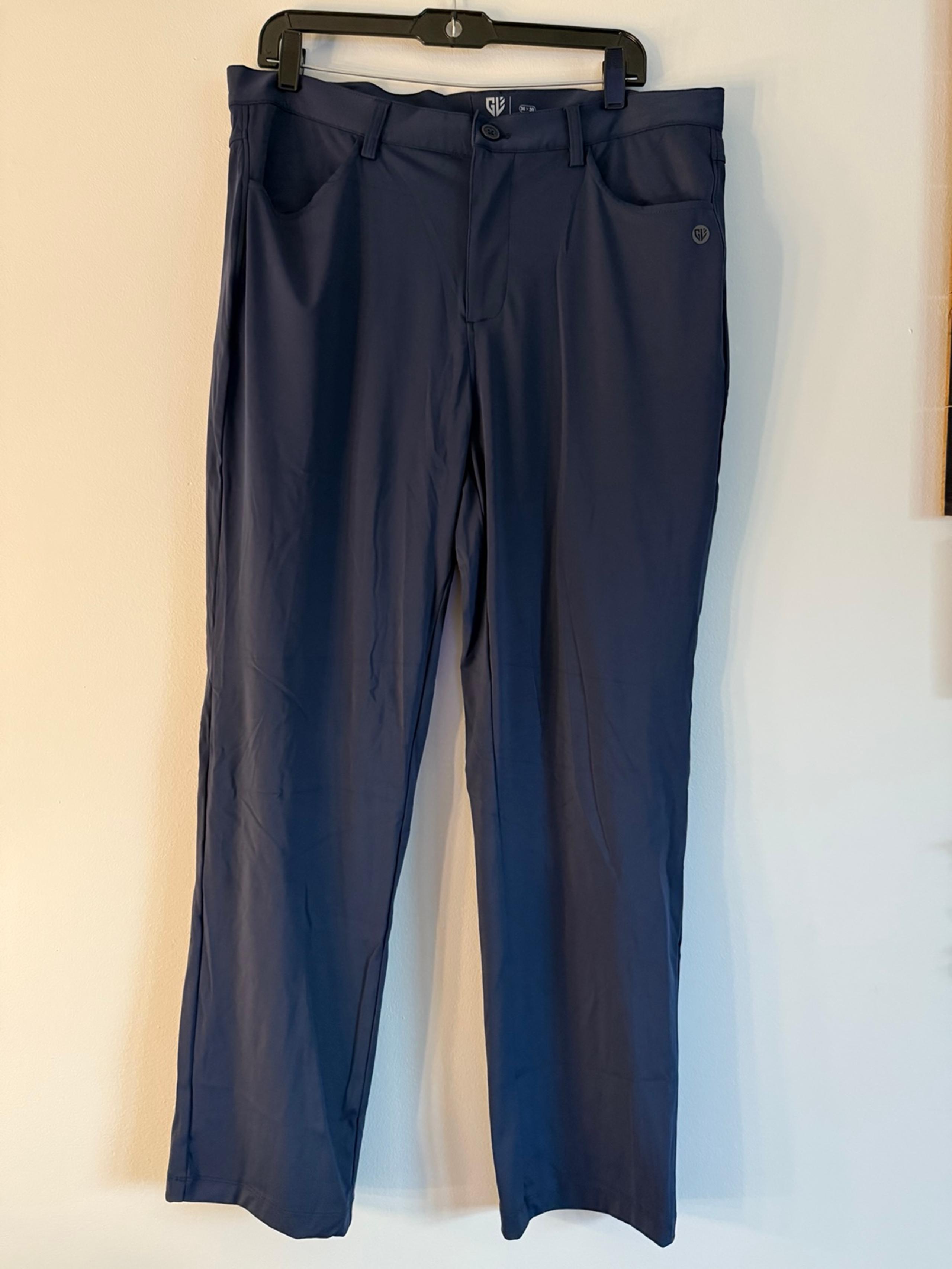 Graham Luxe Performance Nylon Stretch Navy Blue Golf Pants Men's 36x30