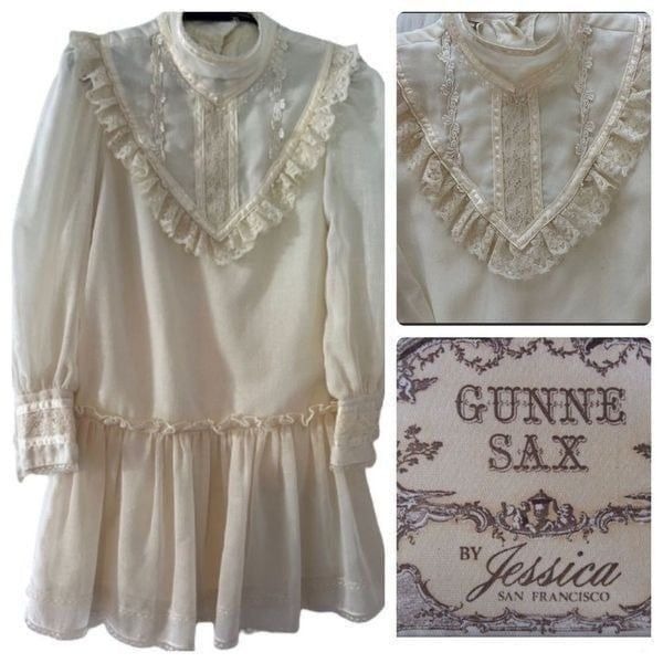 RARE 1970’s Gunne Sax Ivory Children’s Prairie Dress - 6X