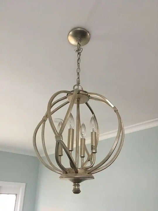 Capital Lighting Bailey Pendant Chandelier, 4-Light 15 Winter Gold
