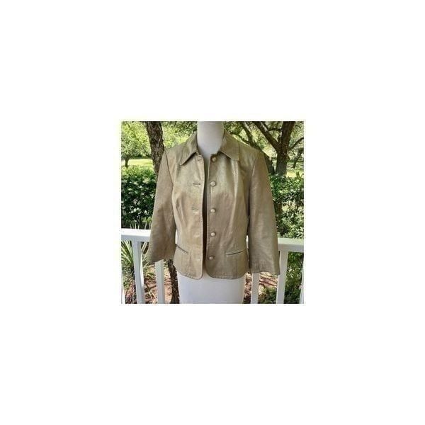 Worth Metallic Leather Blazer