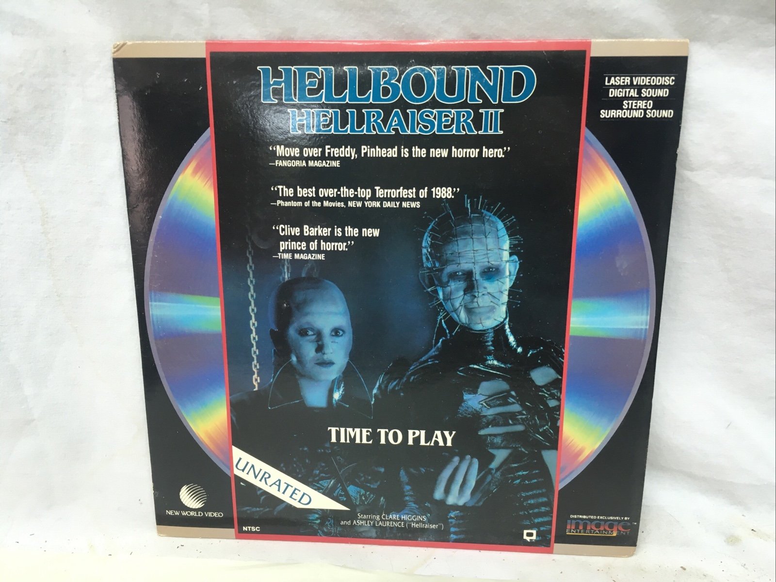 RARE HELLBOUND HELLRAISER II Laser Disc Letterbox Video RARE HORROR LASERDISC