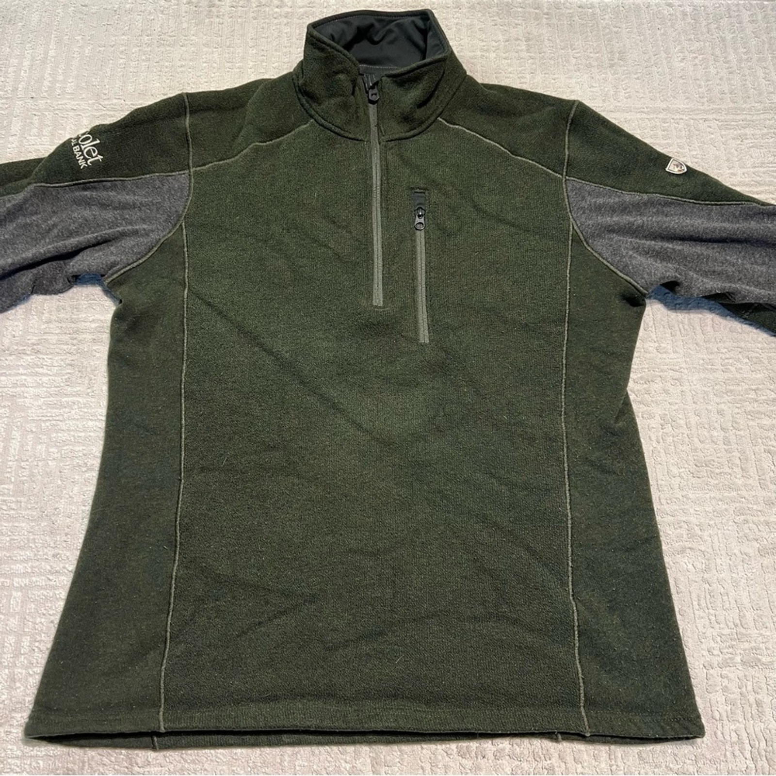 KUHL Men’s Interceptr Quarter Zip Fleece Green Size Large