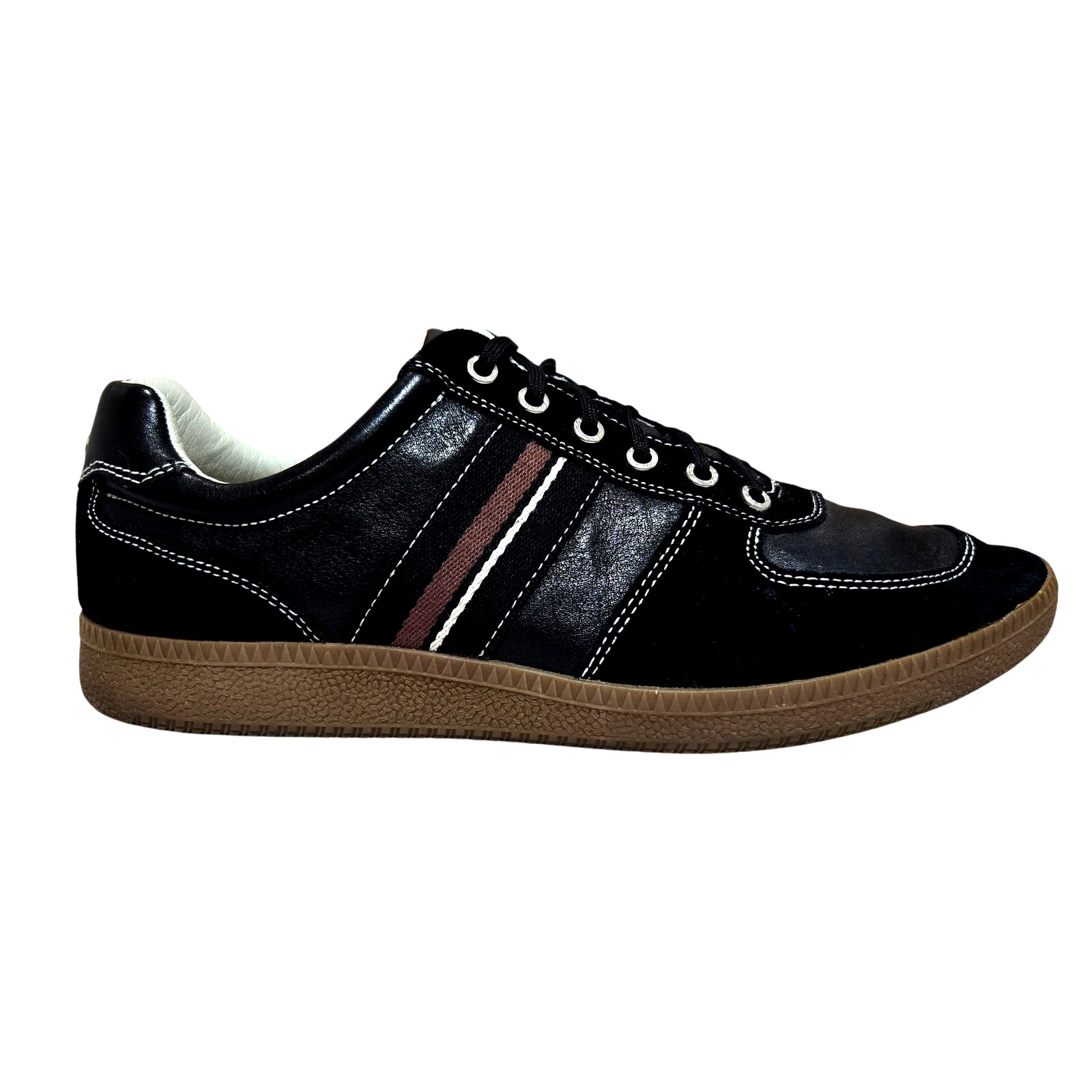 Coach Men's Black Leather Stripe Sneaker Shoe Size 12 #867