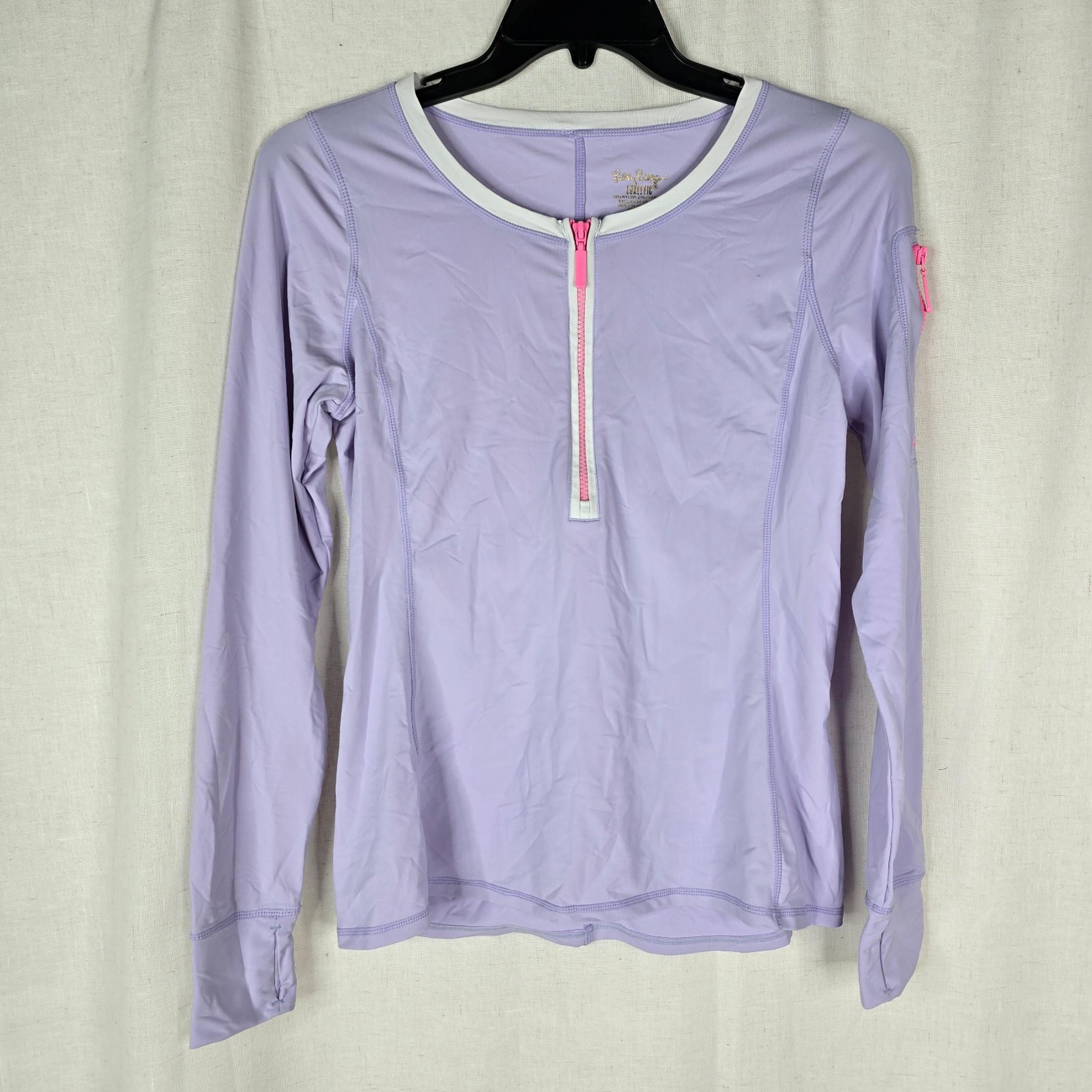 Lilly Pulitzer FLAW Luxletic Womens Medium Quarter Zip Pullover Shirt Lavander