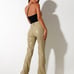 ZOVEN FLARE TROUSER IN PU SAGE