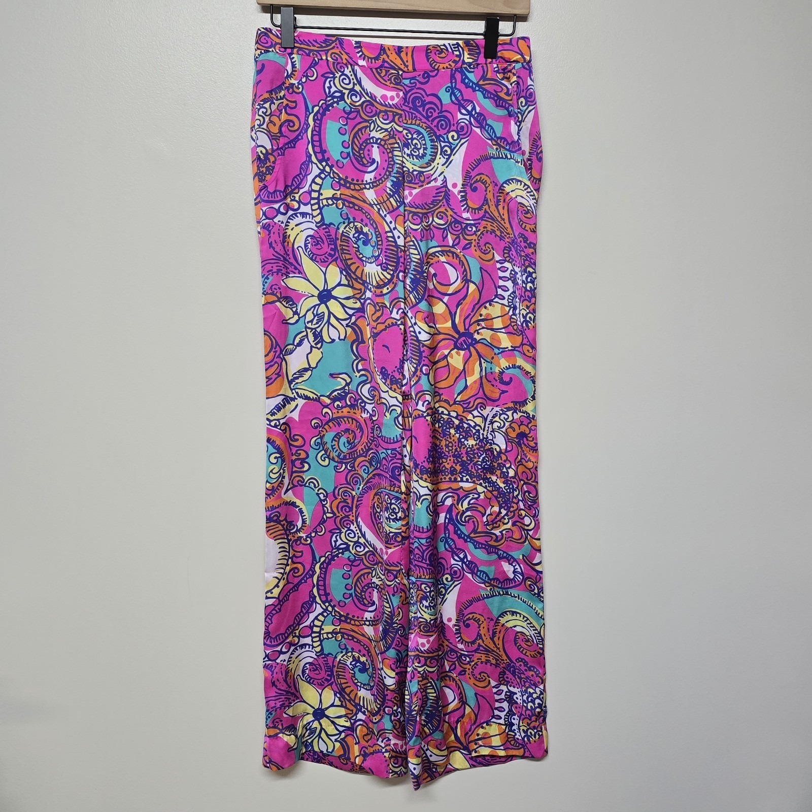 Lilly Pulitzer Cambridge Palazzo Sea And Be Seen Wide Leg Pants Tropical Sz S