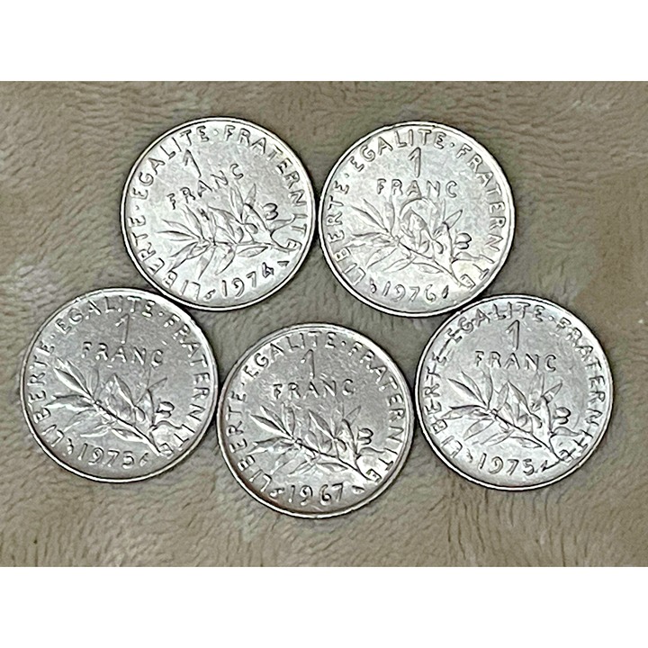 Coins France 1967, 1974, 1975 x2, 1976 - 1/2 Franc