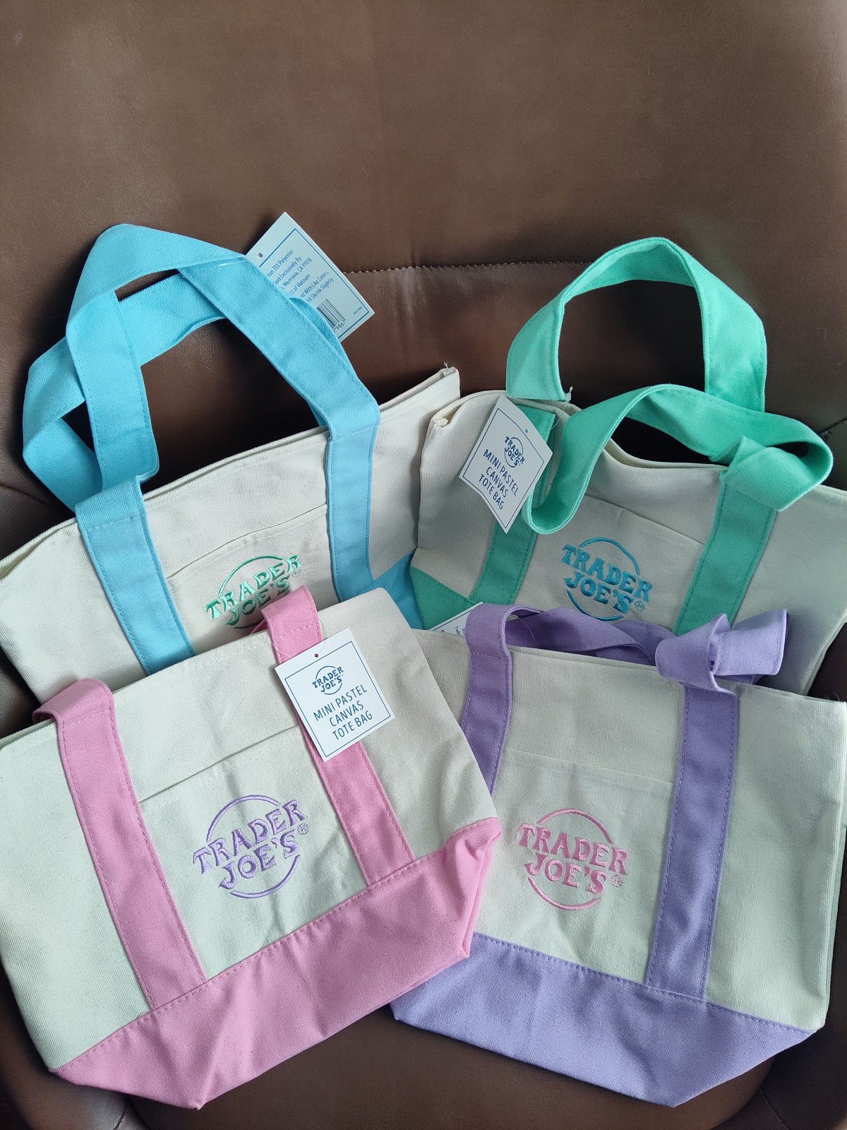 Trader Joe's mini canvas bags - set of 4