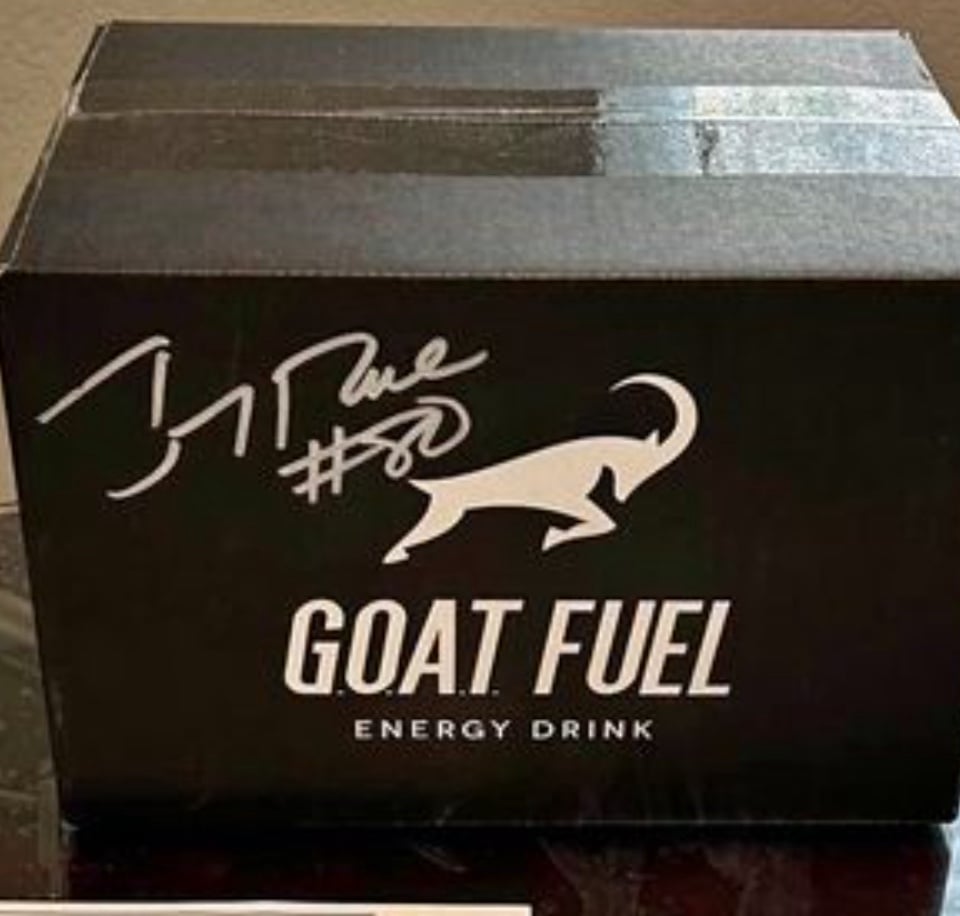 Case of Goat fuel signed by Jerry rice