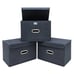 Fabric Storage Bins with Lids - Foldable Cubes Basket with Handle