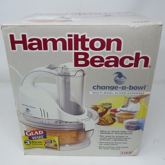 NEW Hamilton Beach Change A Bowl Multi Bowl Slicer Shredder 70800