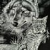 Vintage 1990 Wolf Bear Nature All Over Print Animal AOP T-Shirt