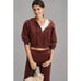 Anthropologie Daily Practice Velour Corduroy Hoodie Brown Plum XL NWT