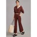 Anthropologie Daily Practice Velour Corduroy Hoodie Brown Plum XL NWT