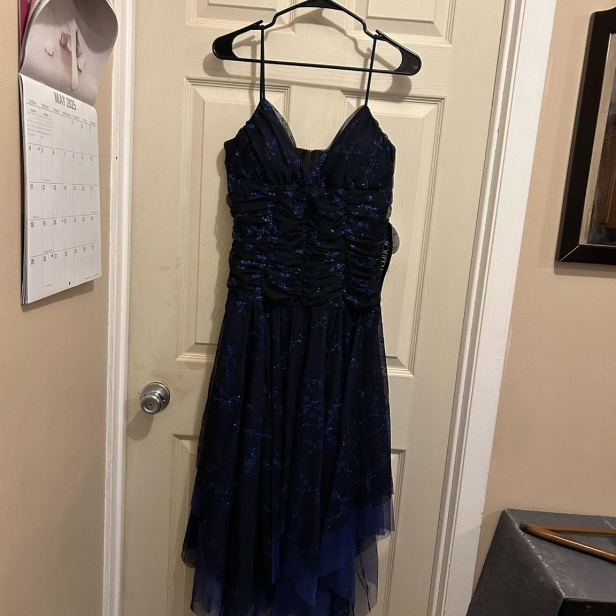 Masquerade Blue Asymmetrical Tiered Prom Dress - size 11