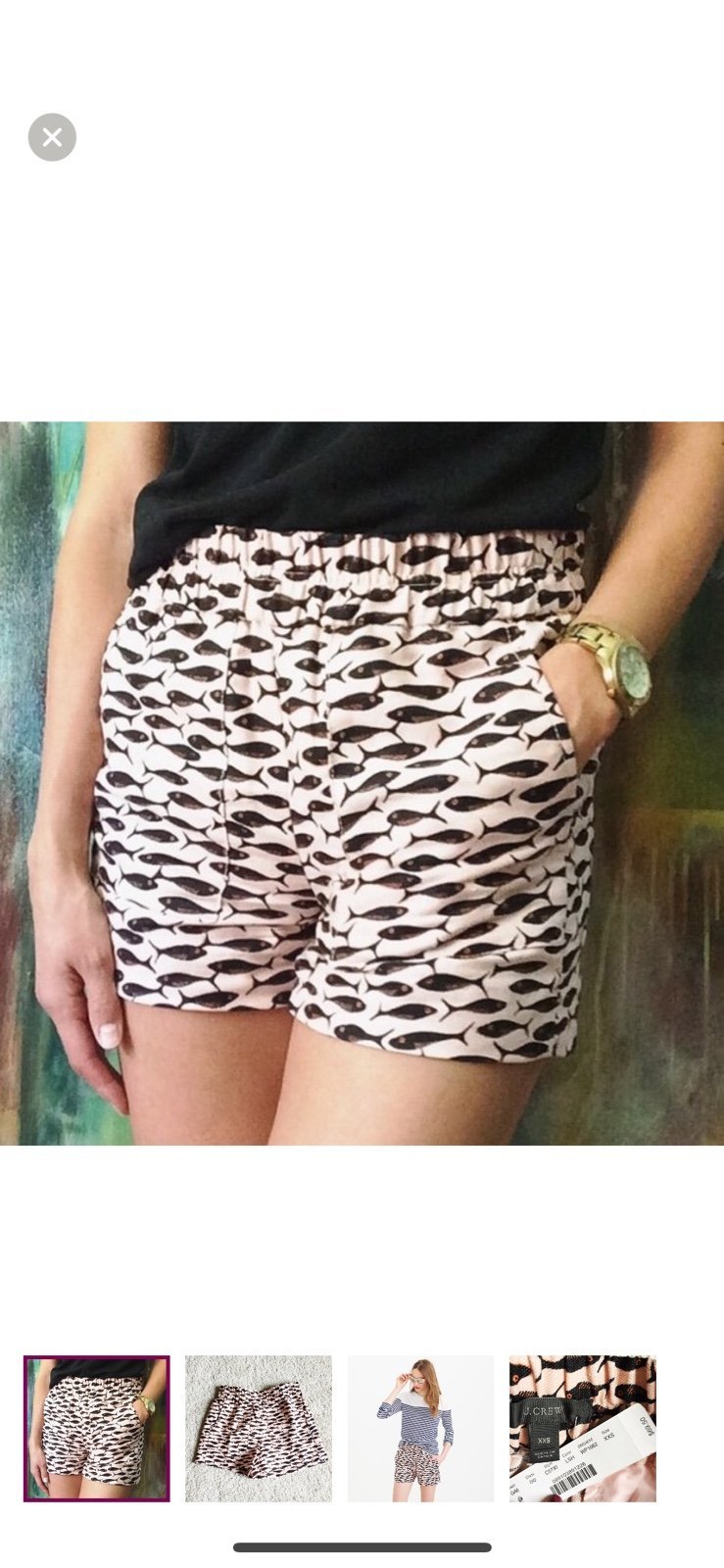 J. Crew Minnow Fish Linen Blend Pull On Shorts XXS New
