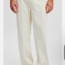 NEW COTTON ON baggy Jeans Size 34 Men Ecru Cream Inseam 30” AB22